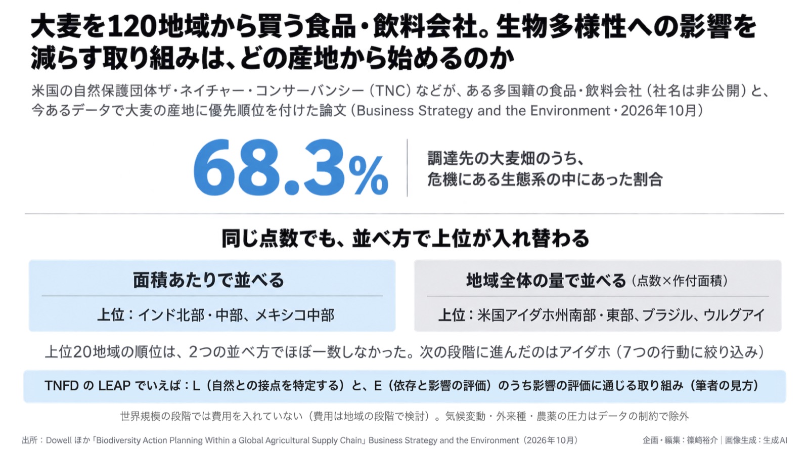 調達×生物多様性の優先順位／TNFD LEAP 図版1